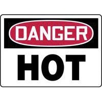 Accuform Signs MCPG020VS Accuform Signs 10\" X 14\" Red, Black And White Adhesive Vinyl Value Hot Work Sign \"Danger Hot\"